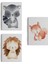 3'lü Tablo Sevimli Üç Hayvan Koleksiyonu Dekoratif Duvar Tablo Seti-Cd-54 2