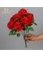 Kırmızı Gül Çiçek Buketi Yapay Pembe Kırmızı Çiçekler Düğün Dekorasyon 9 Kafaları Ipek Çiçekler Sahte Güller Flores Ev Dekor Demet (Yurt Dışından) 3