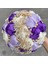 Mor Fildişi Çapı 15CM Sıcak Satış Gelin ve Nedime Buketleri Nefis Rhinestones Ipek Güller ve Inciler El Yapımı Sisters Düğün Buketleri (Yurt Dışından) 1