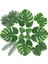 12PCS-B Yapay Tropikal Monstera Palmiye Yaprakları Düğün Hawaii Partisi Luau Yaz Plaj Doğum Günü Dekorasyon Ev Bahçe Sahte Bitki (Yurt Dışından) 1