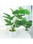 Mini Saksı Yapay Bitkiler Yeşil Monstera Yaprakları Ev Bahçe Oturma Odası Yatak Odası Açık Dekor Tropikal Plastik Sahte Kaplumbağa Yaprağı Bitki (Yurt Dışından) 4
