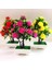 Pembe Yapay Çiçek Bitki Gül Saksı Bonsai Ofis Bahçe Masaüstü Süs Dekor Ev Dekor Için Saksıda Yapay Çiçekler (Yurt Dışından) 2