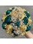 Koyu Yeşil Altın Çapı 18CM Sıcak Satış Gelin ve Nedime Buketleri Nefis Rhinestones Ipek Güller ve Inciler El Yapımı Sisters Düğün Buketleri (Yurt Dışından) 1