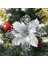 Beyaz 15 cm 5 Adet 9-15 cm Glitter Yapay Noel Çiçekleri Ev Için Noel Ağacı Süslemeleri Sahte Çiçekler Noel Süsler Yeni Yıl Dekorları (Yurt Dışından) 3