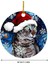 F Noel Süslemeleri Ahşap Düz Kedi El Sanatları Kolye Güzel Hayvan Noel Şapka Kedi Ağacı Askı Süsleri Yeni Yıl Noel Hediyesi Oyuncak (Yurt Dışından) 4