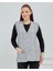 Kadın V Yaka Zincir Örgü Cepli Yün Anne Triko Yelek 2