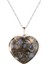 Sertifikalı Doğal Riyolit Kalp Kolye Zincir Dahil 2