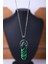 Sertifikalı Malahit Doğal Taş Pandül Kolye Zincir ve Ip Dahil 2