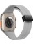 Watch Silikon Mıknatıslı Şık Sade Görünüm 38 40 41MM Uyumlu Saat Kordonu Gri 2