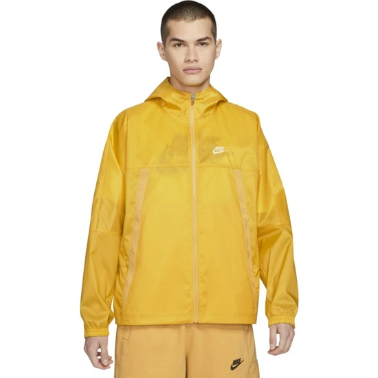 Nike Sportswear Revival Woven Loose Fit Full-Zip Hoodie Bol Kesim Sarı Ceket