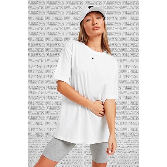 Nike Sportswear Oversized T-Shirt Unisex Nakış Swooslu Beyaz Tişört