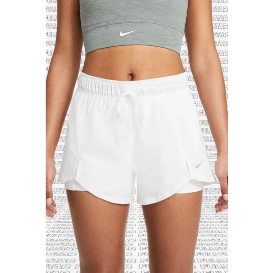 Nike Flex Essential 2 In 1 Training White Shorts Ikisi Bir Arada Taytlı Beyaz Kadın Şort