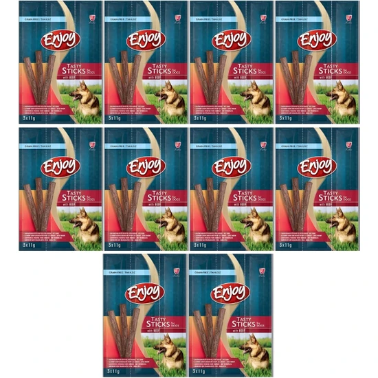 Enjoy Köpek Biftekli Sticks Ödül Çubuğu 3X11 gr * 10 Adet