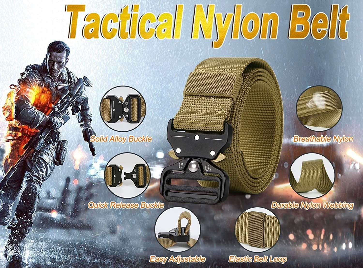 Werforu Tactical Belt - Ordu Taktik Kemer - U.s.a görsel 4