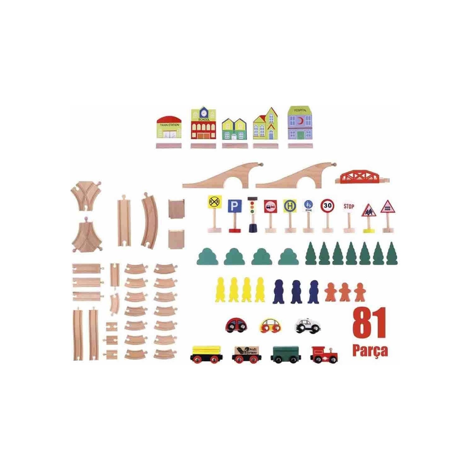 Sam Toys Samtoys Ahşap 81 Parça Tren Seti Fiyatı