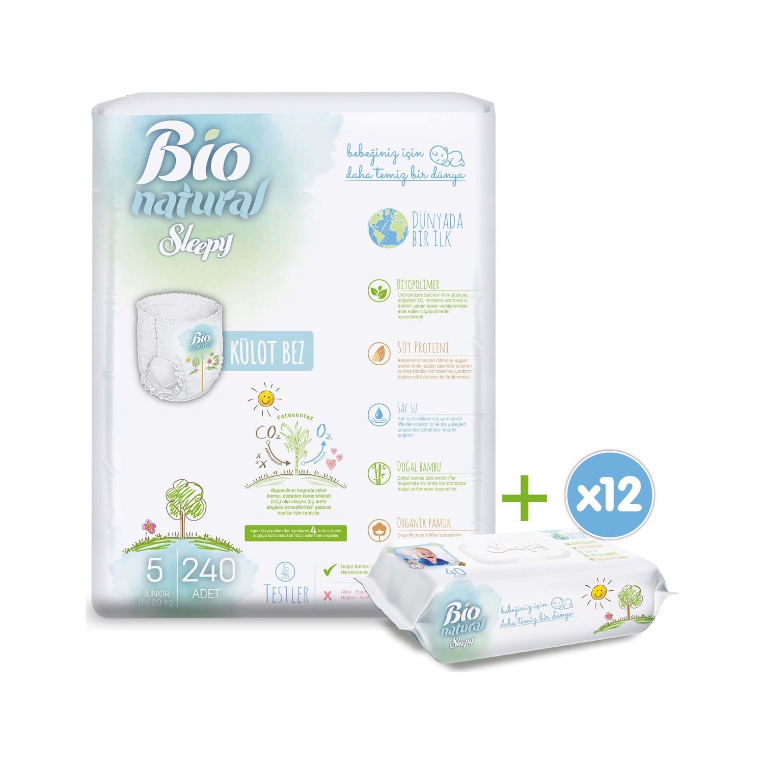 Sleepy Bio Natural Külot Bez 5 Numara Junior 240 Adet + Fiyatı