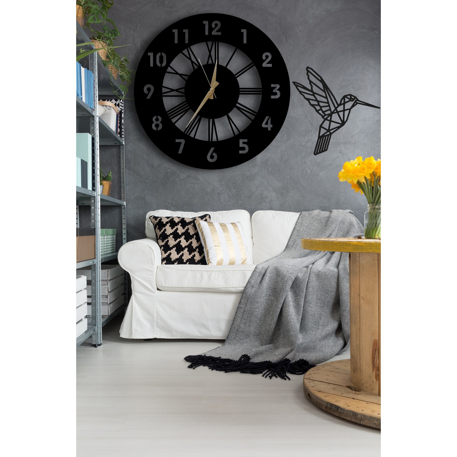 Dekoratif Duvar Saati 50 cm + Kuşlu Tablo Fiyatı Dekoratif Duvar Saati 50 cm + Kuşlu Tablo Fiyatı