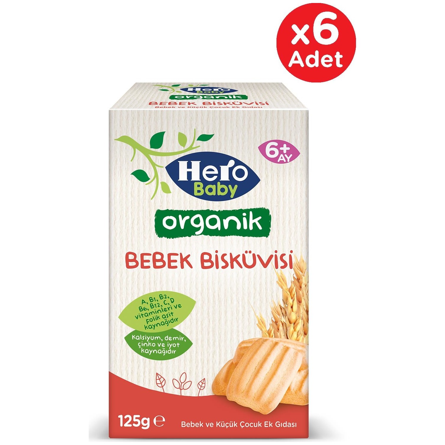 Hero Baby Organik Bebek Bisküvisi 125G 6 Adet Fiyatı