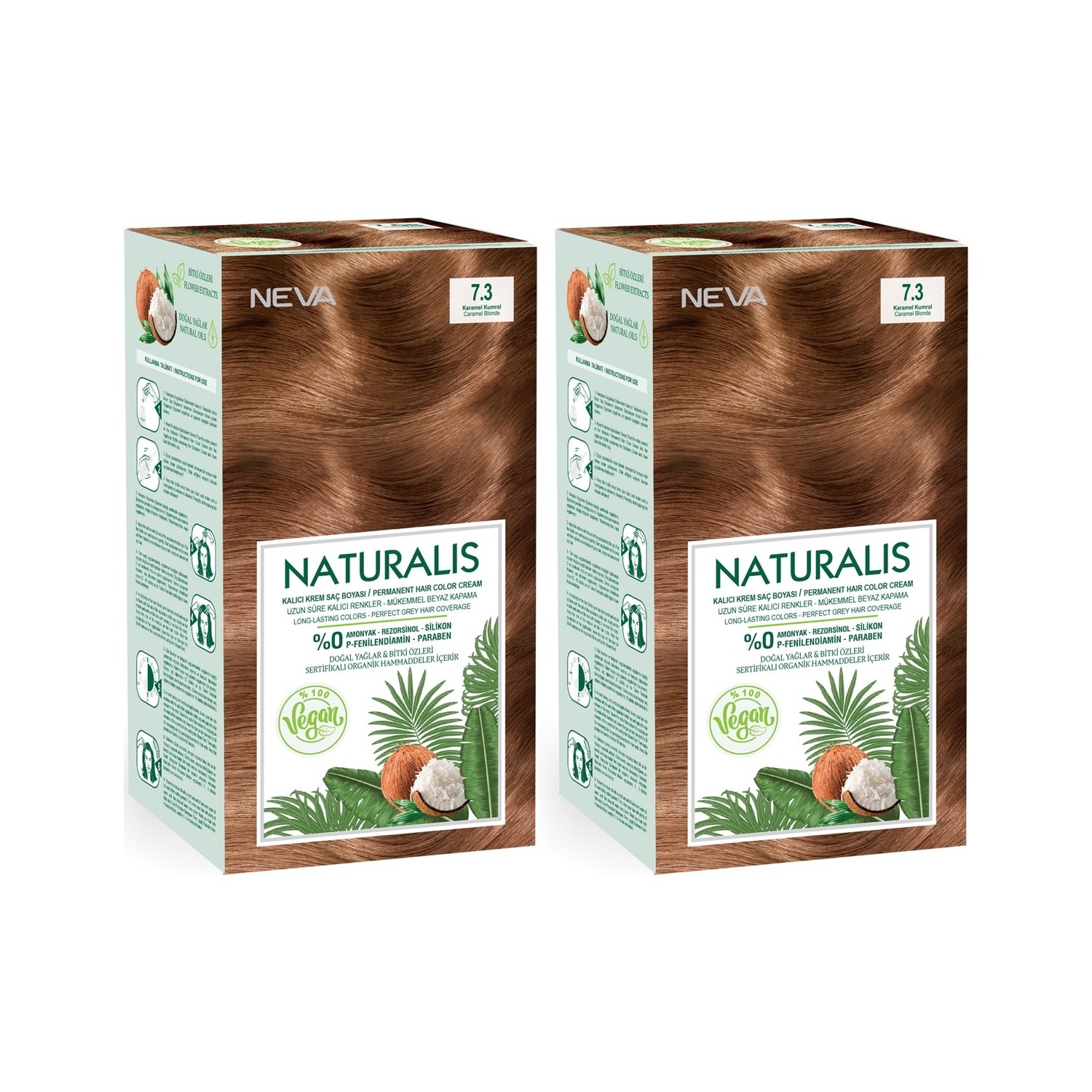 Neva Naturalis Sac Boyasi 7 3 Karamel Kumral Vegan 2 Li Set Fiyati