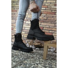 Riccon Siyah Cilt Erkek Bot Kışlık Suya Dayanıklı Ortapedik İç Taban ile Rahat Kullanım