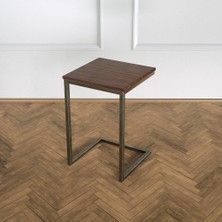 Evka Potrica C Sehpa - Eskitme Pirinç Ayak Ceviz Tabla