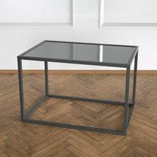 Evka Potrica Yan Sehpa - Metal Siyah Ayak Ayna Tabla