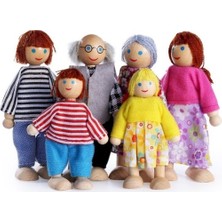 Sam Toys Ahşap Aile Kukla Seti
