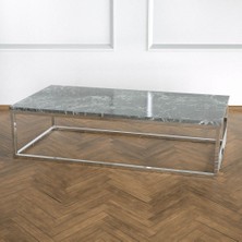 Evka Potrica Orta Sehpa - Paslanmaz Ayak Siyah Mermer Tabla