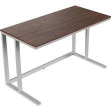 Evka Tekli Desk Çalışma Masası - Mat Beyaz Ayak Ceviz Mdflam