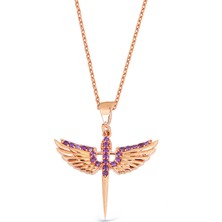 Argentum Concept Zirkon Taşlı Gümüş Mikail Kılıcı Kolye