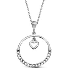 Argentum Concept Sallantılı Kalp Motifli Gümüş Kolye