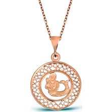 Argentum Concept Kova Burcu Gümüş Madalyon Kolye