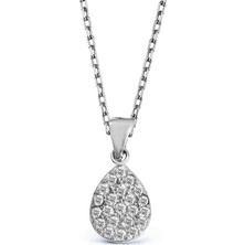 Argentum Concept Zirkon Taşlı Gümüş Damla Kolye