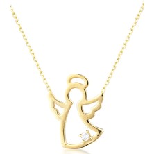 Argentum Concept Melek Motifli Gümüş Altın Kaplama Kolye