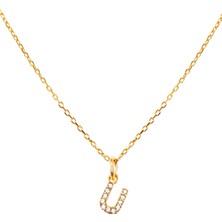 Argentum Concept U Harfi Altın Kaplamalı Gümüş Kolye