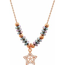 Argentum Concept Gümüş Yıldız Figürlü Hematit Taşlı Kolye