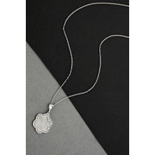 Argentum Concept Çiçek Motifli Gümüş Hasırlı Kolye