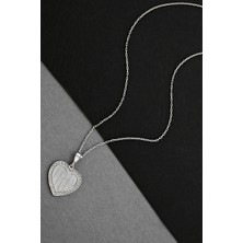 Argentum Concept Gümüş Hasırlı Kalp Kolye