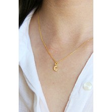 Argentum Concept C Harfi Altın Kaplamalı Gümüş Kolye