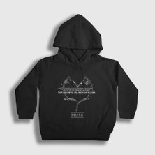 Presmono Unisex Çocuk Siyah Never Own Me Muse Kapüşonlu Sweatshirt