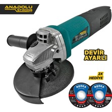 Anadolu Strong ANS1006 Devir Ayarlı Spral Taşlama 1100 Watt 125 mm Disk Çapı 2 Adet Disk Hediye