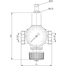 Pakkens Otomatik Kazan Dolum Vanası, Kontrol Vanası, Ayar Vanası Manometreli 1/2''