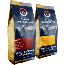 The Coffee Warehouse Avantaj Paket 1 kg Kenya 500G + Colombia 500G Filtre Kahve Taze Kavrum