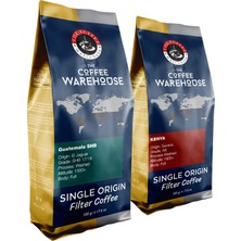 The Coffee Warehouse Avantaj Paket 1 kg Kenya 500 G + Guatemala 500 G Filtre Kahve Taze Öğütülmüş