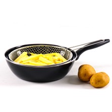 Cem Alev Emaye Telli Wok Kızartma Tavası 26CM