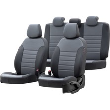 Otom Seat Alhambra 1996-2010 Özel Üretim Koltuk Kılıfı New York Design Füme - Siyah