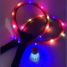 Buffer Işıklı Badminton Seti Hafif Portatif Taşınabilir Fileli Işıklı Raket Işıklı Topu Dahil