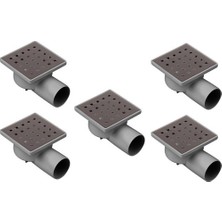 Arçe Tema 5 Adet Krom Kare Paslanmaz Süzgeçli Yer Sifonu