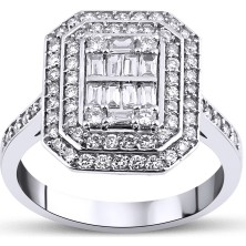 Mas Diamond 0,84 Karat Baget Pırlanta Yüzük