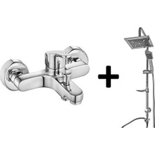 Arçe Tema Eca Spil Banyo Bataryası Tema Rain Quadro Tepe Duş Seti